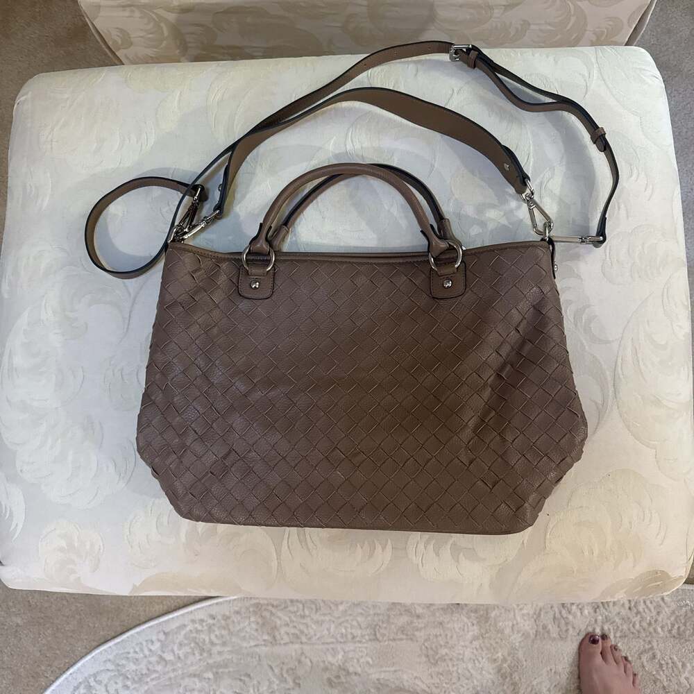 Kattee Woven Bag, Genuine‎ Leather Top-Handle Handbag